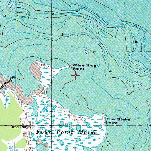 Topographic Map of Ware River Point, VA