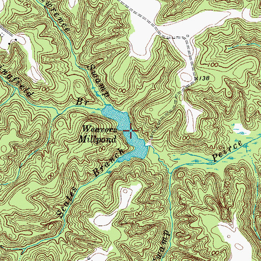 Topographic Map of Weavers Millpond, VA