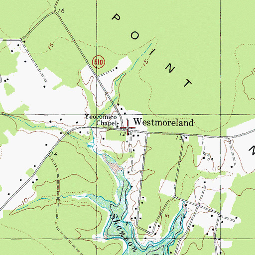 Topographic Map of Westmoreland, VA