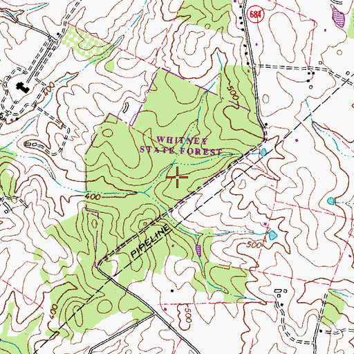 Topographic Map of Whitney State Forest, VA