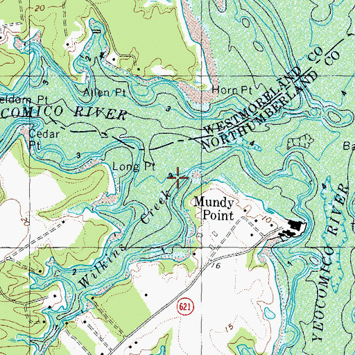 Topographic Map of Wilkins Creek, VA