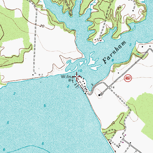 Topographic Map of Wilna Point, VA
