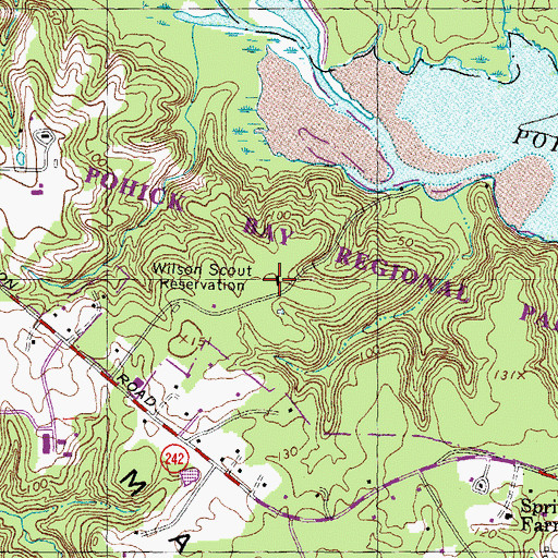 Topographic Map of Wilson Scout Reservation, VA