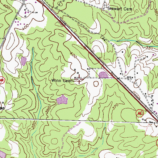 Topographic Map of Winn Cemetery, VA