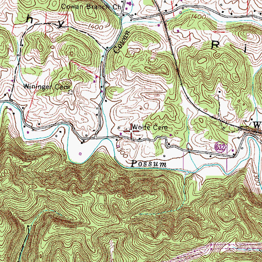Topographic Map of Wolfe Cemetery, VA