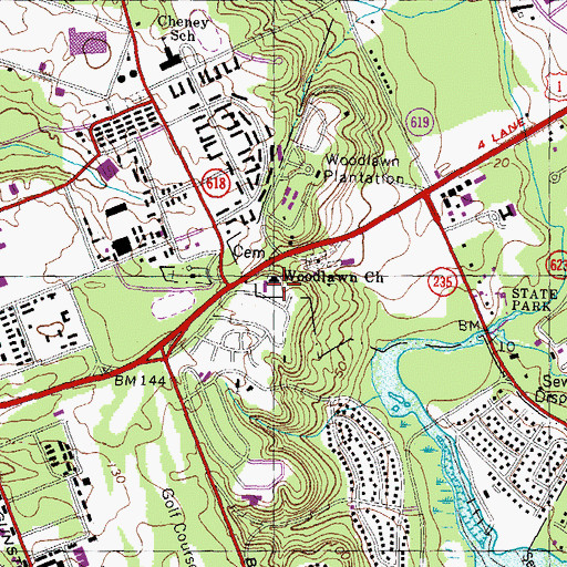 Topographic Map of Woodlawn Church, VA