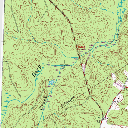 Topographic Map of Woody Creek, VA