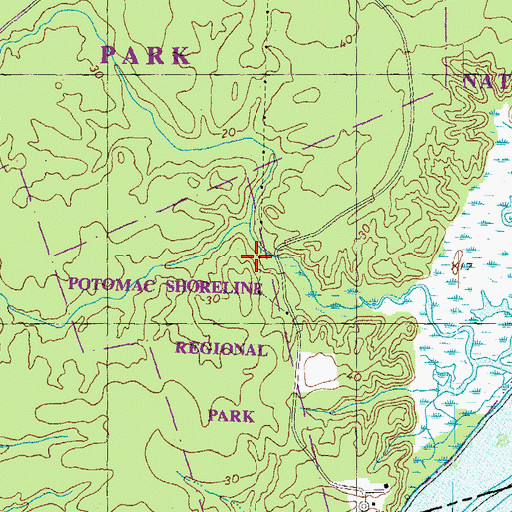 Topographic Map of Mason Neck National Wildlife Refuge, VA