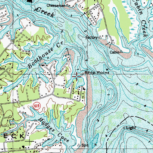 Topographic Map of Willett Cove, VA