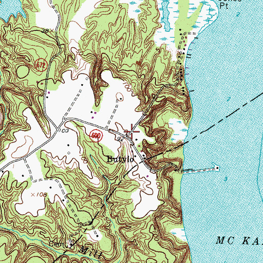 Topographic Map of Butylo, VA