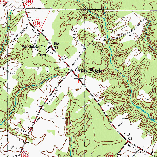 Topographic Map of Gum Fork, VA