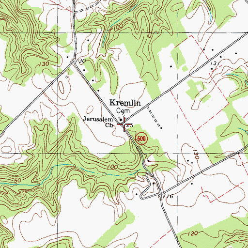 Topographic Map of Kremlin, VA
