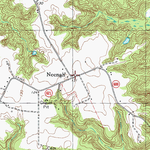 Topographic Map of Neenah, VA