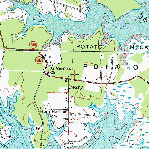 Topographic Map of Peary, VA