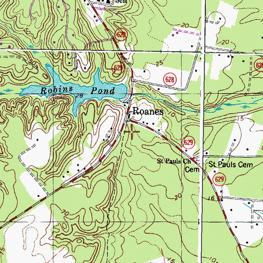 Topographic Map of Roanes, VA