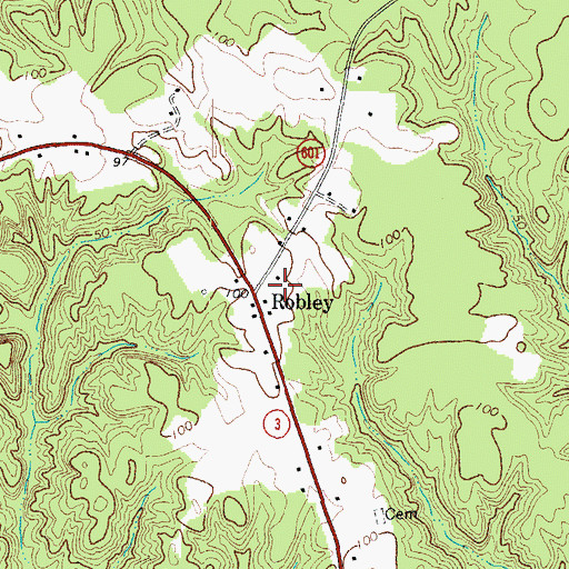Topographic Map of Robley, VA