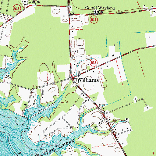 Topographic Map of Williams, VA