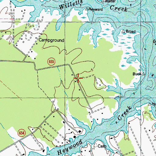 Topographic Map of Broad Marsh, VA