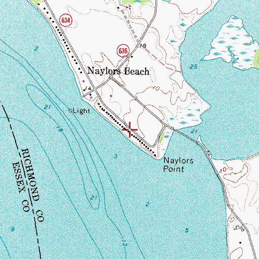 Topographic Map of Naylors, VA