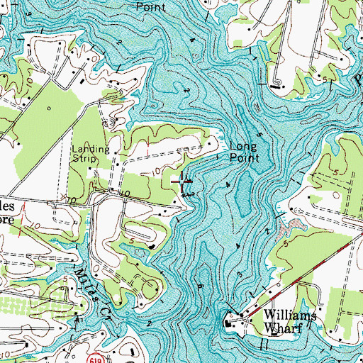 Topographic Map of Hicks Wharf, VA