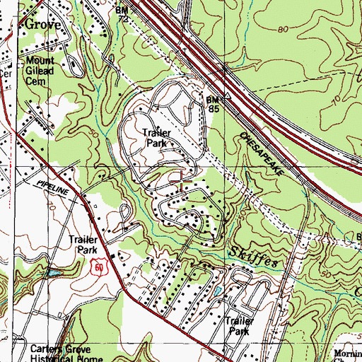 Topographic Map of Booth, VA