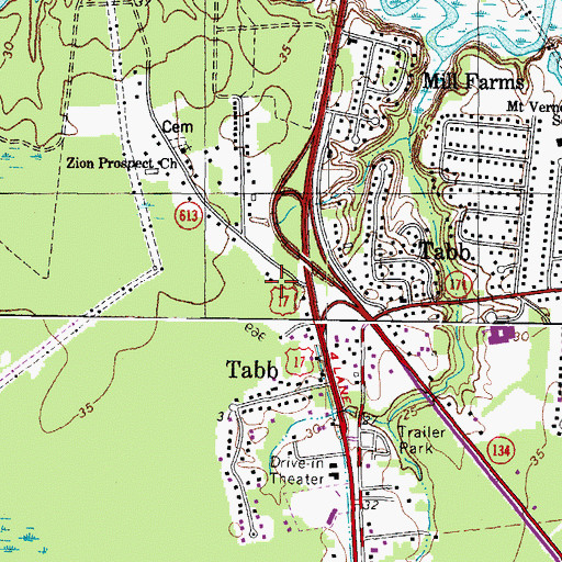 Topographic Map of Dalbytown, VA