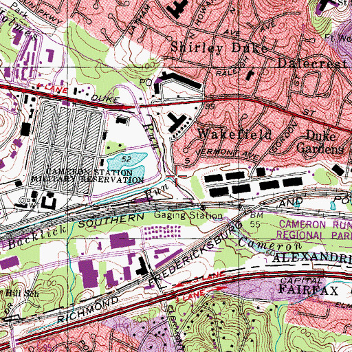 Topographic Map of Backlick Run, VA