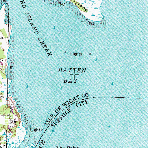 Topographic Map of Batten Bay, VA