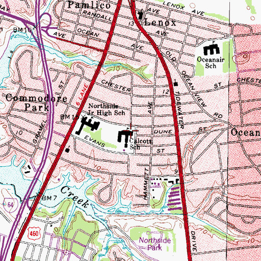 Topographic Map of Mary Calcott Elementary School, VA