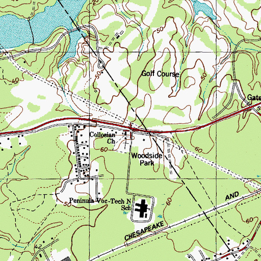 Topographic Map of Collosian Church, VA
