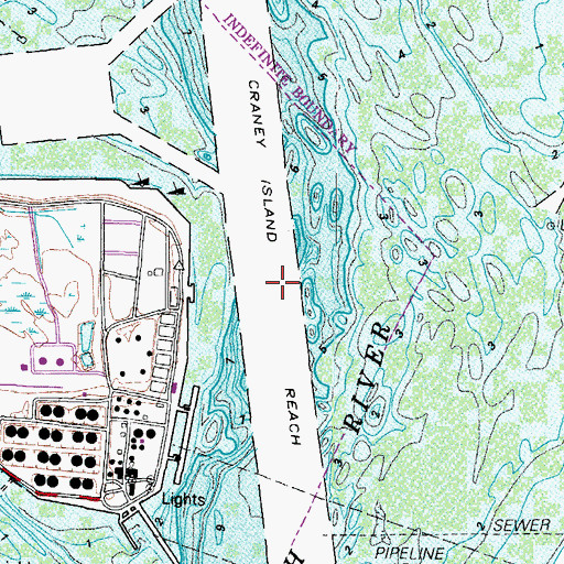 Topographic Map of Craney Island Reach, VA