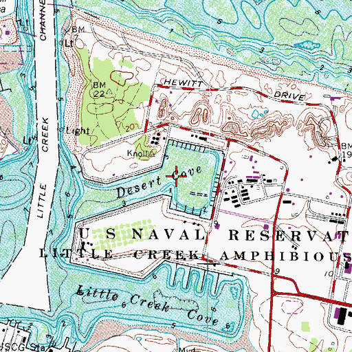 Topographic Map of Desert Cove, VA