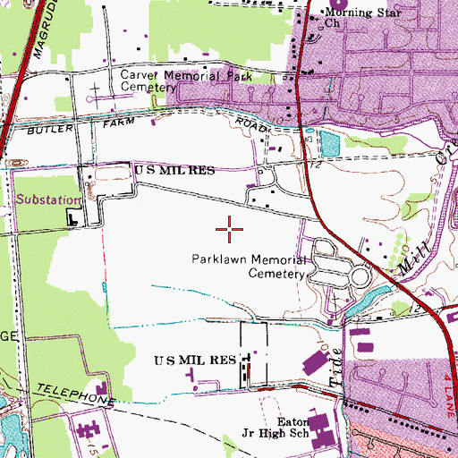 Topographic Map of Sentara CarePlex Hospital, VA