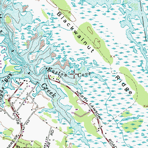 Topographic Map of Easton Cove, VA
