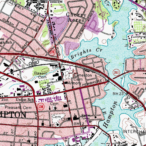 Topographic Map of Elmerton Cemetery, VA