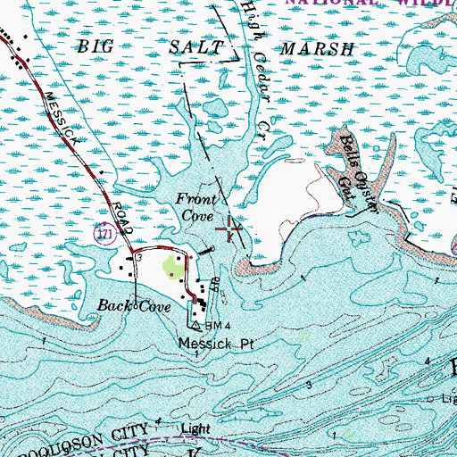 Topographic Map of Front Cove, VA