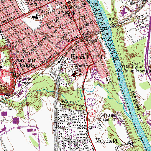 Topographic Map of Original Walker - Grant Preschool, VA