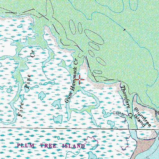 Topographic Map of Gum Hammock Creek, VA