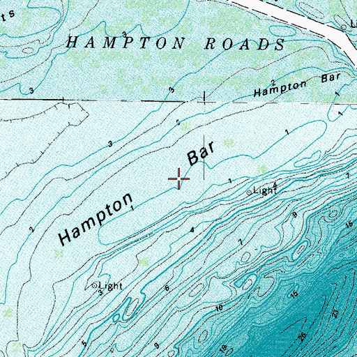 Topographic Map of Hampton Bar, VA
