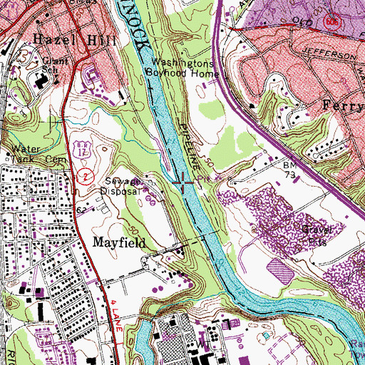 Topographic Map of Hazel Run, VA