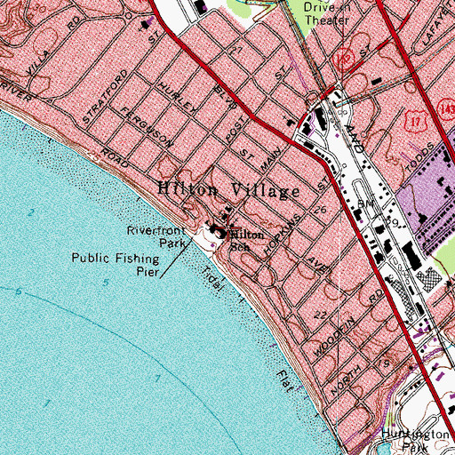 Topographic Map of Hilton Elementary School, VA