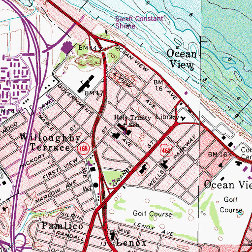 Topographic Map of Holy Trinity School, VA