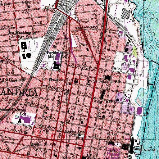 Topographic Map of Houston School, VA
