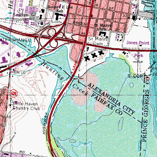 Topographic Map of Hunting Creek, VA
