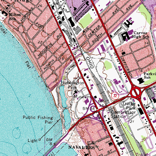 Topographic Map of Huntington Park, VA