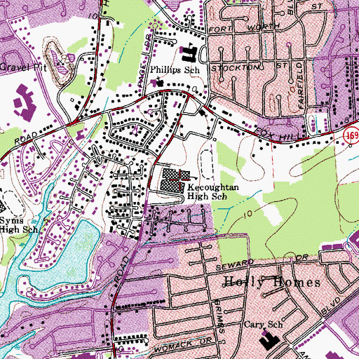 Topographic Map of Kecoughtan High School, VA