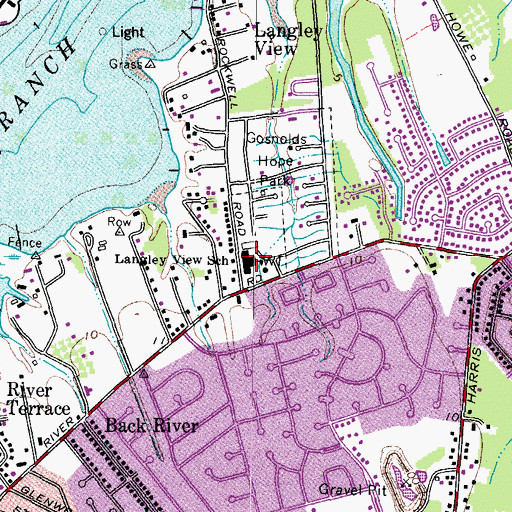 Topographic Map of S P Langley Elementary School, VA