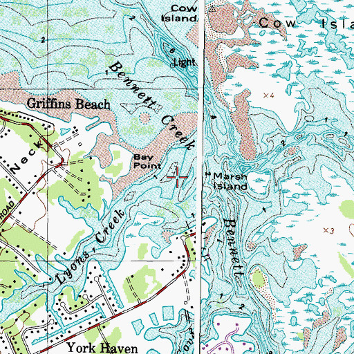 Topographic Map of Lyons Creek, VA