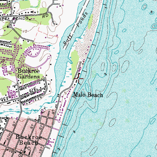 Topographic Map of Malo Beach, VA
