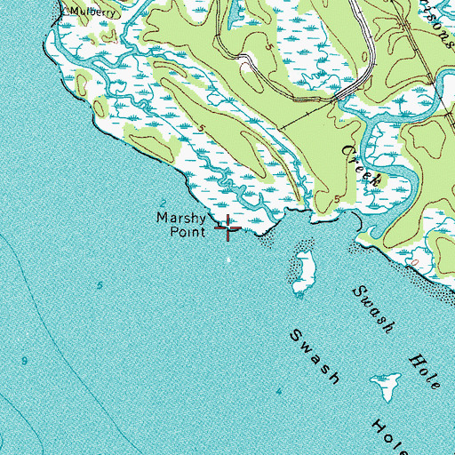 Topographic Map of Marshy Point, VA